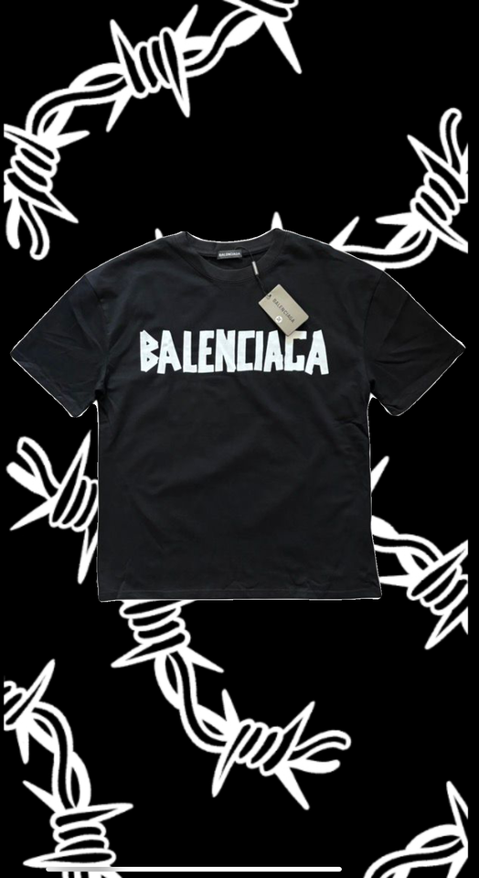 Balenciaga Tape Type T-Shirt White Black Logo