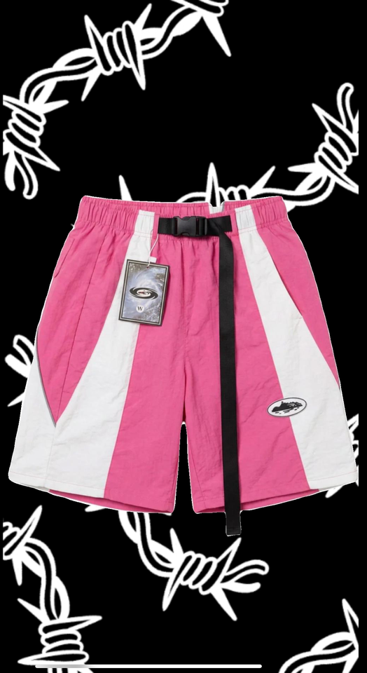 Corteiz Spring Shorts Pink & White