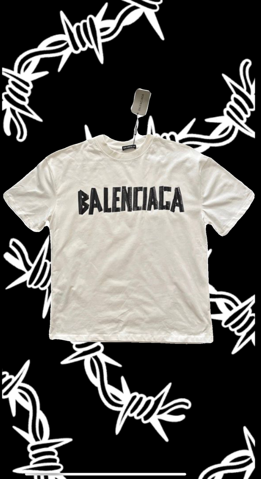 Balenciaga Tape Type T-Shirt White Black Logo