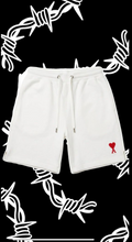 Ami Small A Heart Shorts White-Red Shop