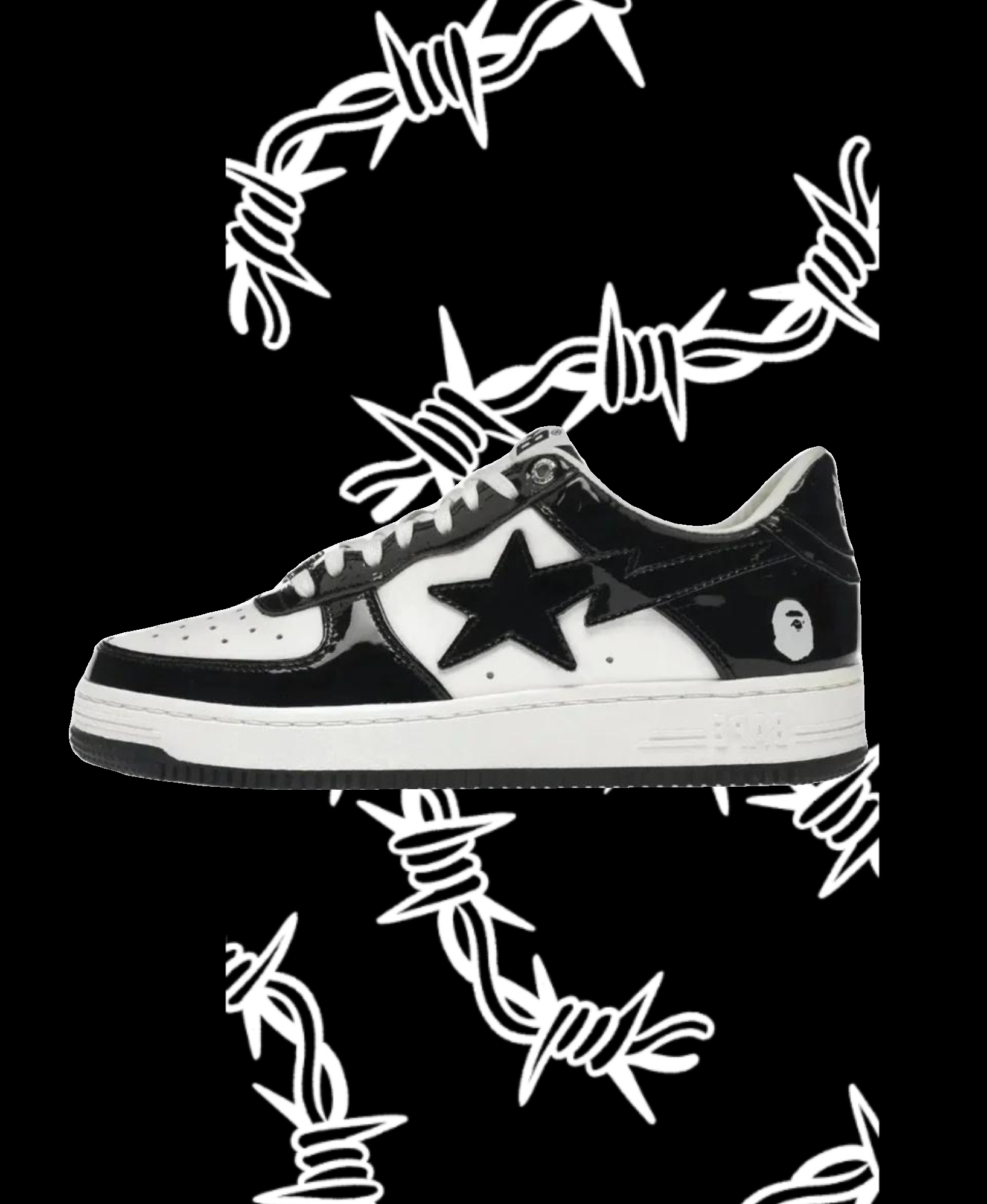 bapesta black white